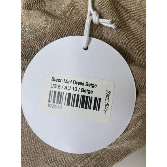 Princess Polly STEPH MINI DRESS BEIGE S 6 NWT - Picture 4 of 8
